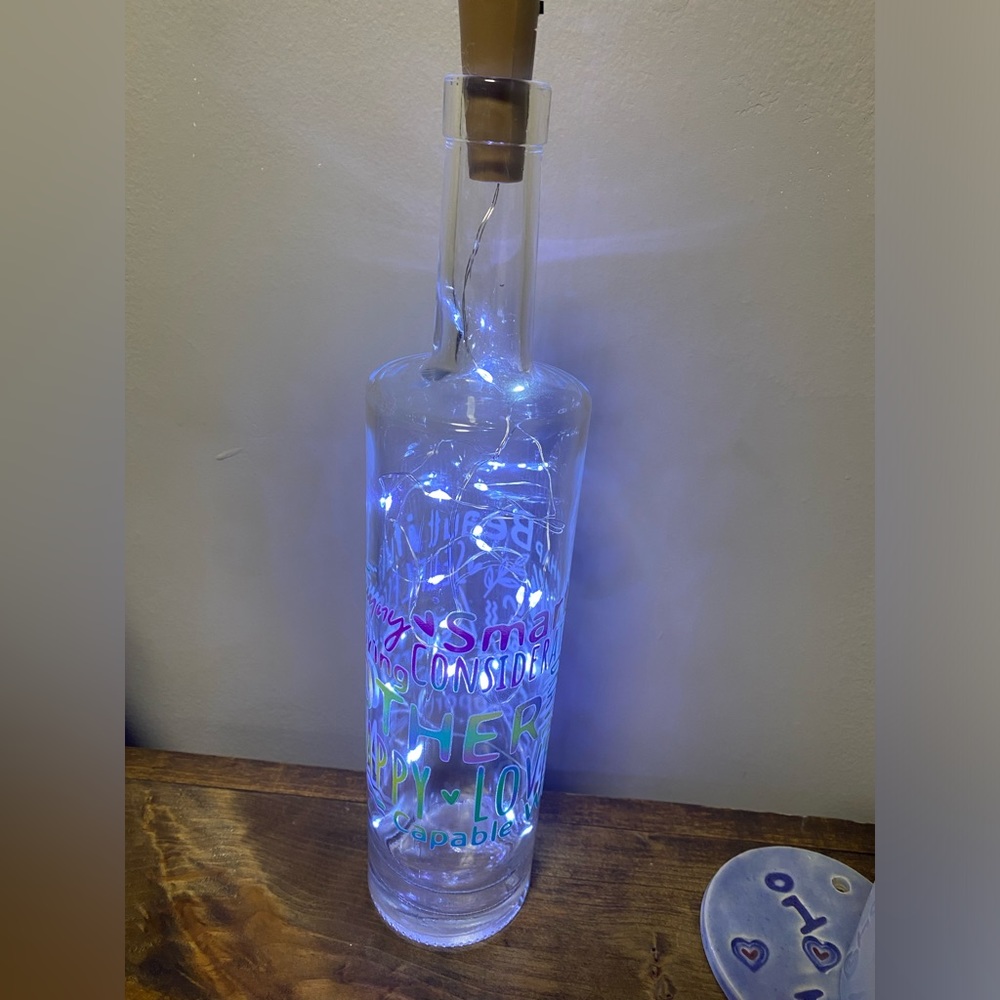 Decorative wine  bottles with lights